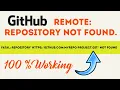 remote repository not found fatal not found