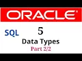 Lec-5 Oracle Data types SQL Data types - Part