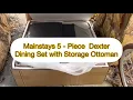Mainstays 5-Piece Dexter Dining Set with Storage Ottoman - Unbox Set-up Reviews from Walmart com