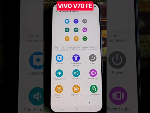 Vivo V70 FE Accessibility Settings Options #vivo5gphone #vivo5g #vivov70fe #shorts