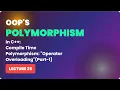 Oops in C Compile Time Polymorphism Operator Overloading Definition and Rules -35