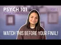 PSYCH 101 Crash Course 2020 PART 1 FULL Course Breakdown WHAT YOU NEED TO KNOW FOR YOUR FINAL