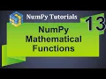 Machine Learning Tutorial Python NumPy 13 Mathematical Functions