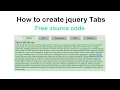 How to create jQuery tabs jQuery tabs source code