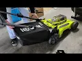 HOW TO ATTACH GRASS CATCHER BAG BAGGER TO A RYOBI 40V ELECTRIC MOWER