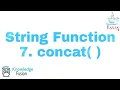 String Function - concat Method JAVA Programming ICSE