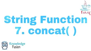 String Function - concat Method JAVA Programming ICSE