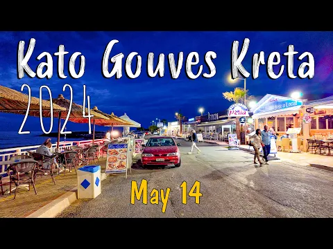 Download MP3 Kato Gouves Kreta, Crete, nightlife, walking tour 4k, Greece 2024