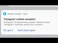 How to fix instagram runtime exception problem in vivo phone 2022 instagram runtime crash problem