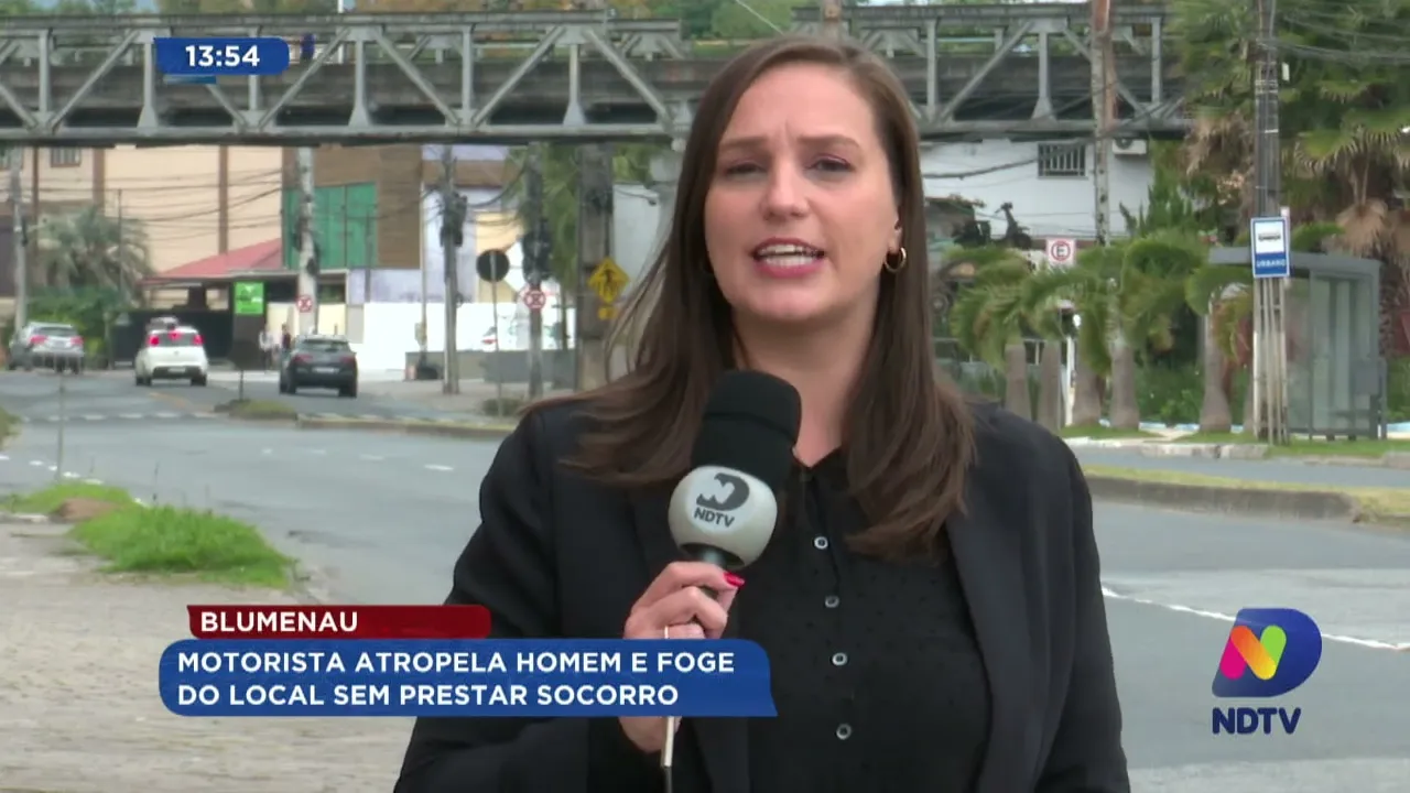 Motorista atropela homem e foge do local sem prestar socorro em Blumenau