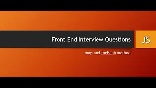 map and foreach in javascript Most Asked Interview