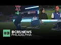 Phillies World Series P Cole Hamels broadcaster Tom McCarthy Sleep Out at Citizens Bank Park