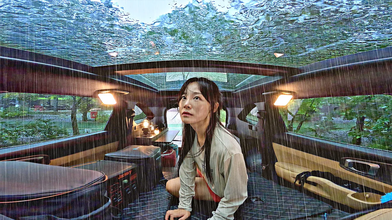 폭우 차박☔️ 빗소리 폭발하는 차안에서 24시간 (+족발에 막국수) ﹒ 우중캠핑 브이로그 サムネイル