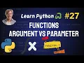Functions in Python Parameter vs Argument - Python Full Course 2024