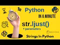 str ljust width fillchar - Left-Justify Python Strings with Padding
