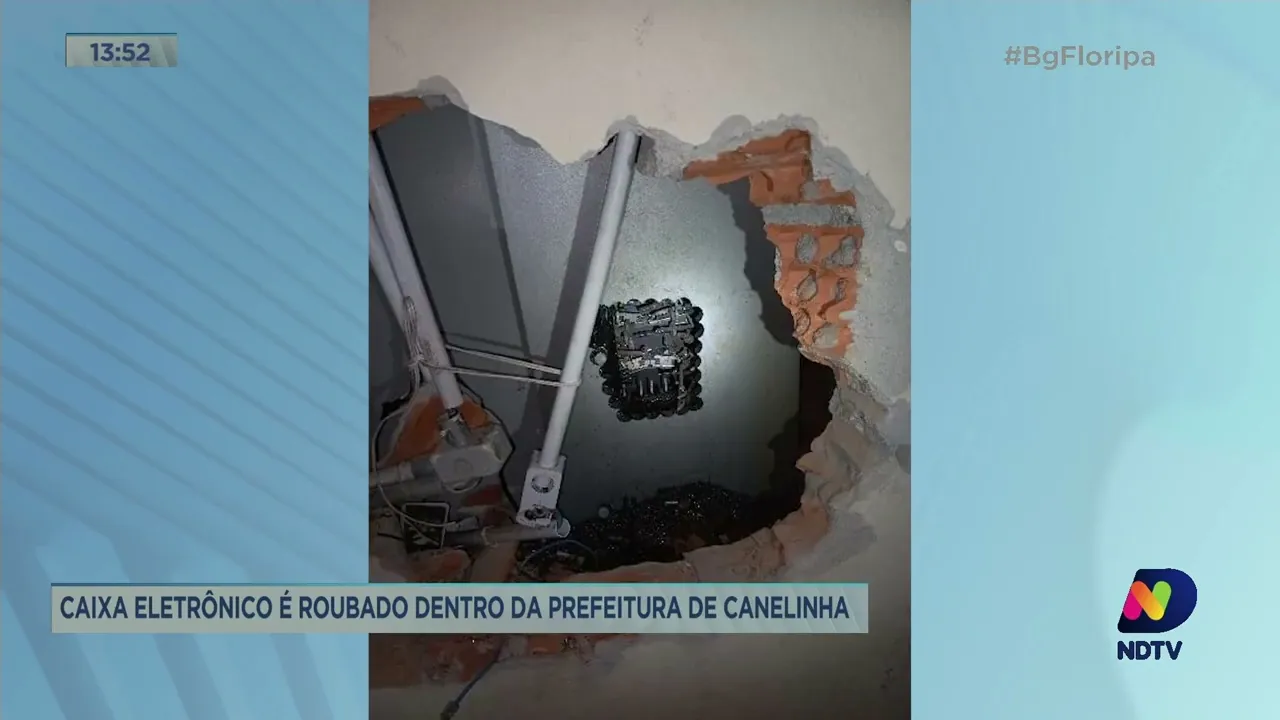 Caixa eletrônico é roubado dentro da prefeitura de Canelinha