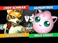 SSC 2023 Losers Finals - Cody Schwab Fox Vs Hungrybox Jigglypuff Smash Melee Tournament