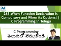 265 Function Declaration in C C Programming in Telugu