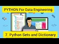 Python For Data Engineering 7 Python sets and Dictionary