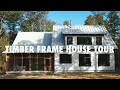 Inside a MidCoast Maine timber frame home and barn Shelter Design Build