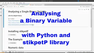 Analyze a Single Binary Variable with Python and stikpetP Library