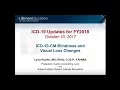ICD-10 Updates FY2018 ICD-10-CM Blindness and Visual Loss Changes