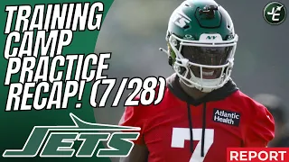 PADS ARE ON New York Jets Training Camp Practice RECAP 7 28 