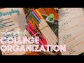 Organization of a College Student online school color coded classes productive workspace