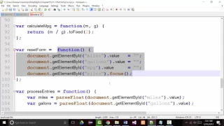 JavaScript MPG Program - Chapters05 and 06