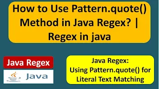 How to Use Pattern quote Method in Java Regex Regex in java