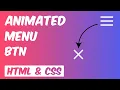 Animated Menu Button Using HTML CSS Step By Step Tutorial For Beginners