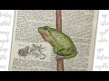 Watercolor frog on Vintage Dictionary page Tutorial