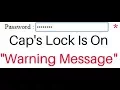 HTML Javascript Password Warning Caps uppercase Lock Is On
