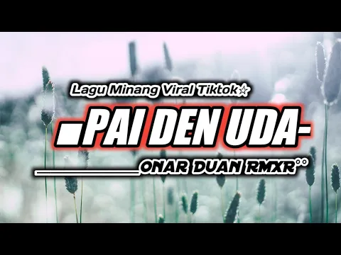 Download MP3 GOYANG LAGU MINANG || PAI DEN UDA || LAGU PESTA TERBARU || Onar Duan RMXR