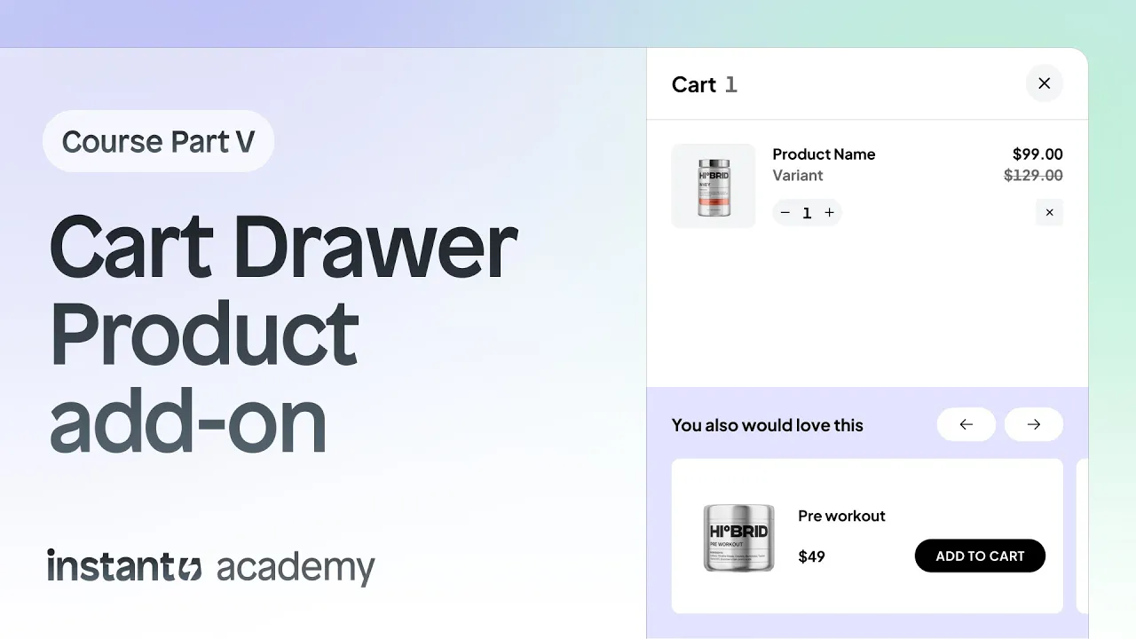 How to add product add-ons to your Shopify cart (Part 5) - YouTube thumbnail