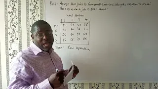 Assignment Problem Cost Minimization Ex 1