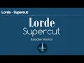 Lorde - Supercut Karaoke Instrumental