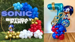 Sonic Birt ay Party Set Up Vlog Sonic Balloon Bouquet Garland Sonic the hedgehog