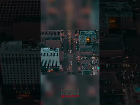 City at Dusk: Aerial Views of Skyscrapers and Bustling Highways! #shorts