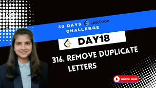 Remove Duplicate Letters Leetcode 316