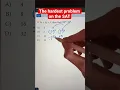 The Hardest Problem on the SAT Algebra Math