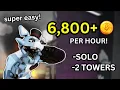 OUTDATED The New Fastest Way To Get Coins SOLO 6 800 COINS PER HOUR Tower Defense Simulator