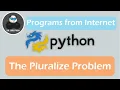 The problem from Internet The Pluralize Problem Python Simple Practice Problem the code panda