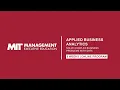 MIT Sloan Executive Education Applied Business Analytics