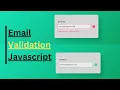 How to create Email Validation in HTML CSS JavaScript Email Validation Valid Invalid Email