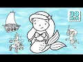 30 Minutes of Relaxing Fun Beach Coloring Pages Ocean Sea Animals