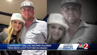 Community rallies behind teen injured in crash that killed her father