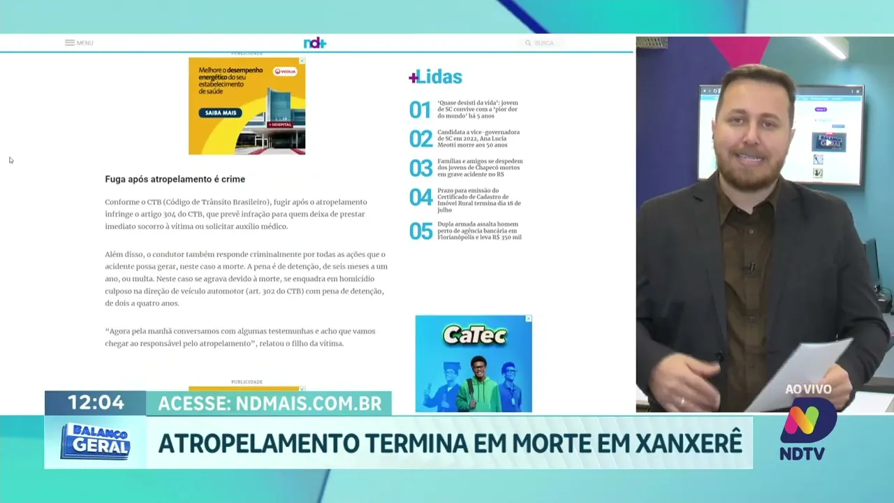 Acidente fatal na SC-157: mulher grávida morre e homem fica ferido