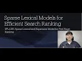 SPLADE Sparse Lexical Models for Efficient Search Ranking