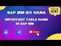 Important table name in SAP MM HANA